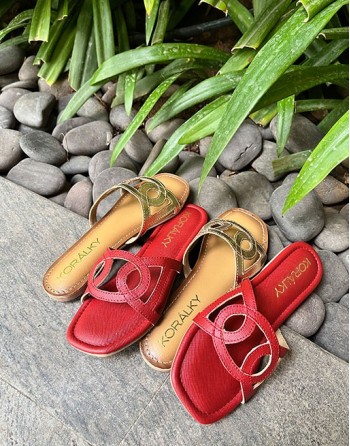 All red cut-out flats